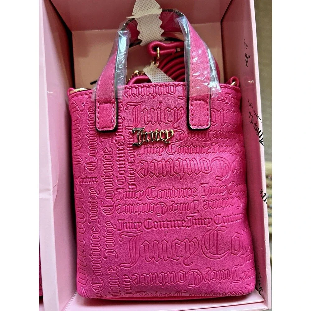 NIB Juicy Couture Pink 2-Piece Handbag Gift Set Mix & Match Tote Crossbody